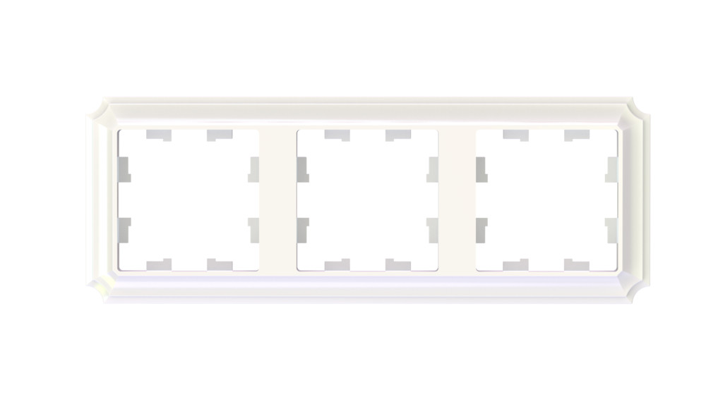 ATLASDESIGN ANTIQUE 3-постовая рамка, универсальная, ЖЕМЧУГ