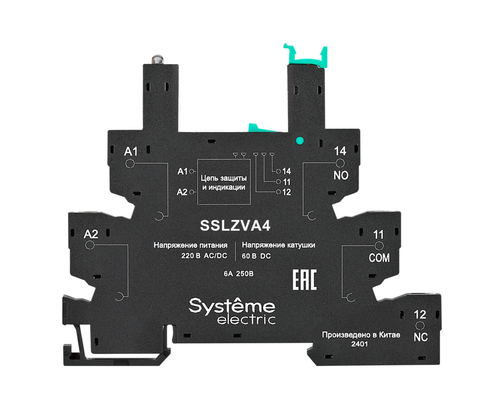 Розетка 230 В AC/DC для реле интерфейсного 60 В DC, винтовой зажим