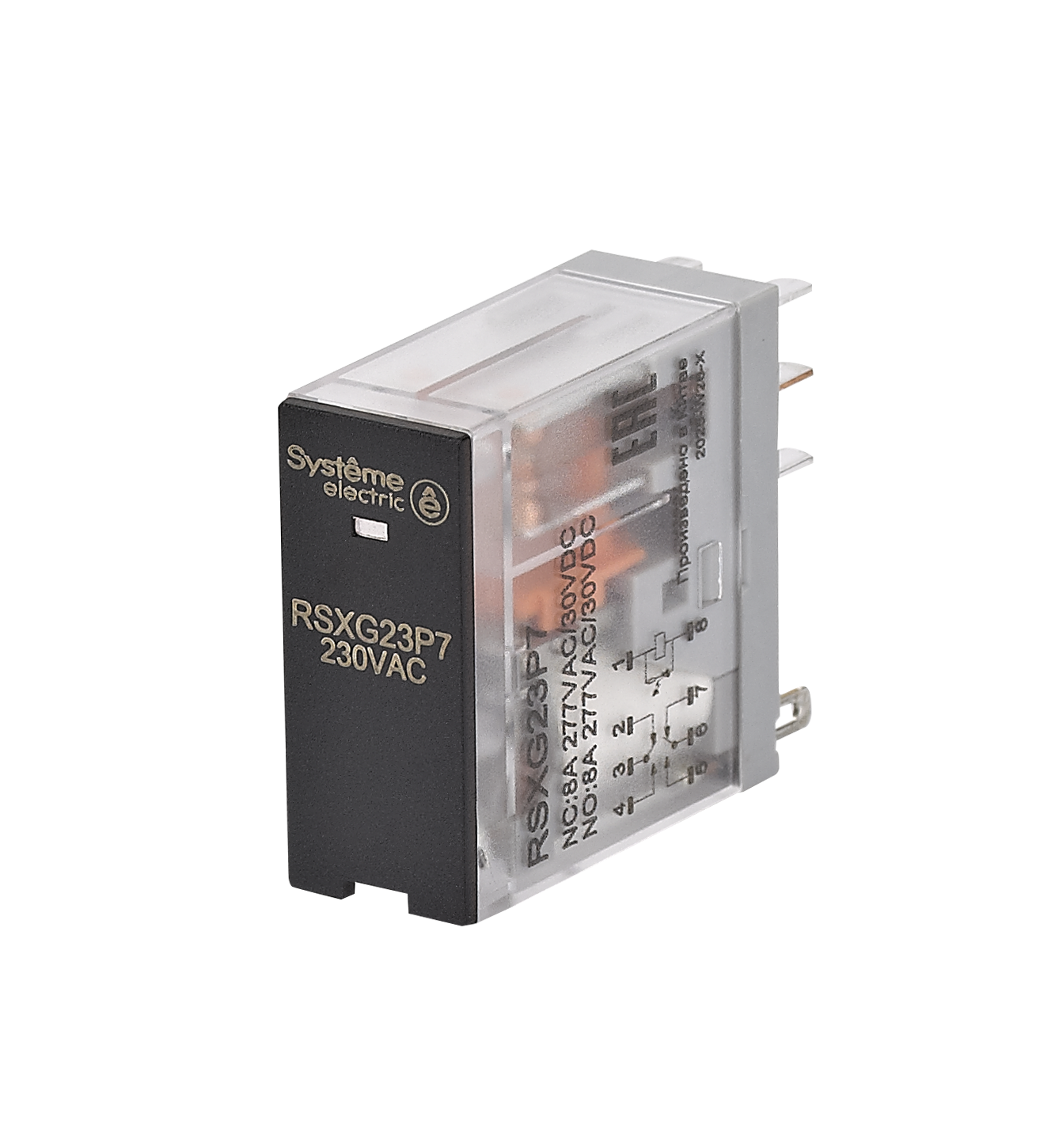 Реле промежуточное 8A 2CO 230VAC LED