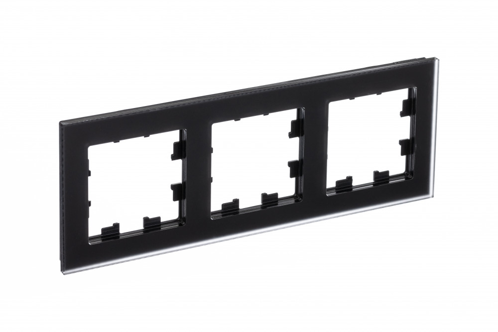 Рамка трехпостовая ATLASDESIGN NATURE, МАТОВОЕ ОРГАНИЧЕСКОЕ СТЕКЛО ЧЕРНЫЙ