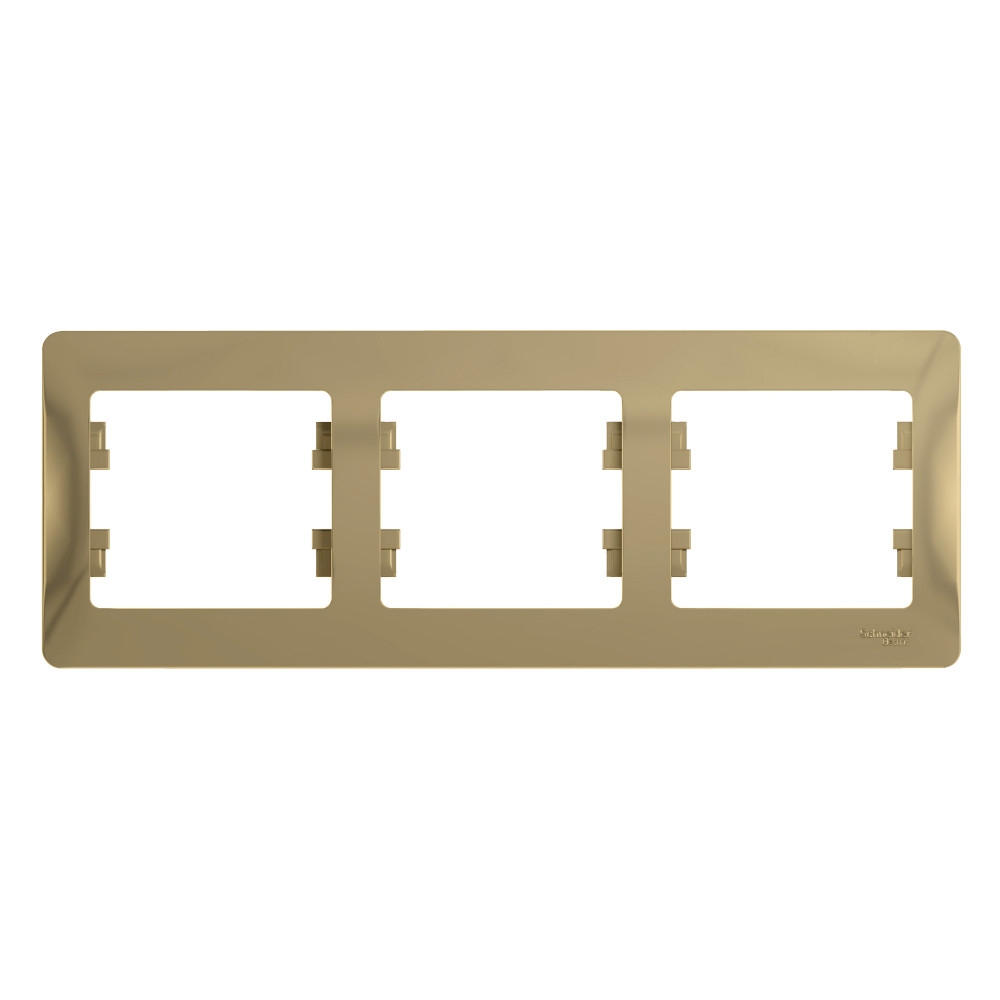 GLOSSA Рамка горизонтальная 3 поста титан