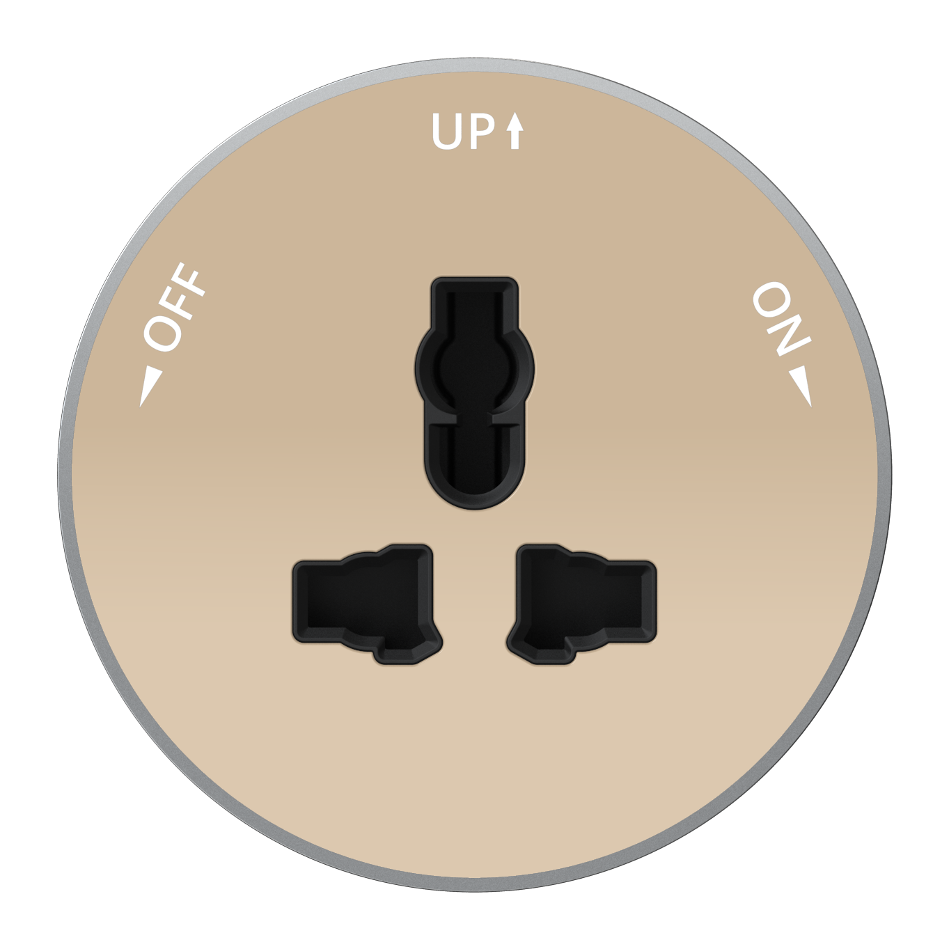 MultiTrack Розетка универс. круглая 13А/250В Песочный