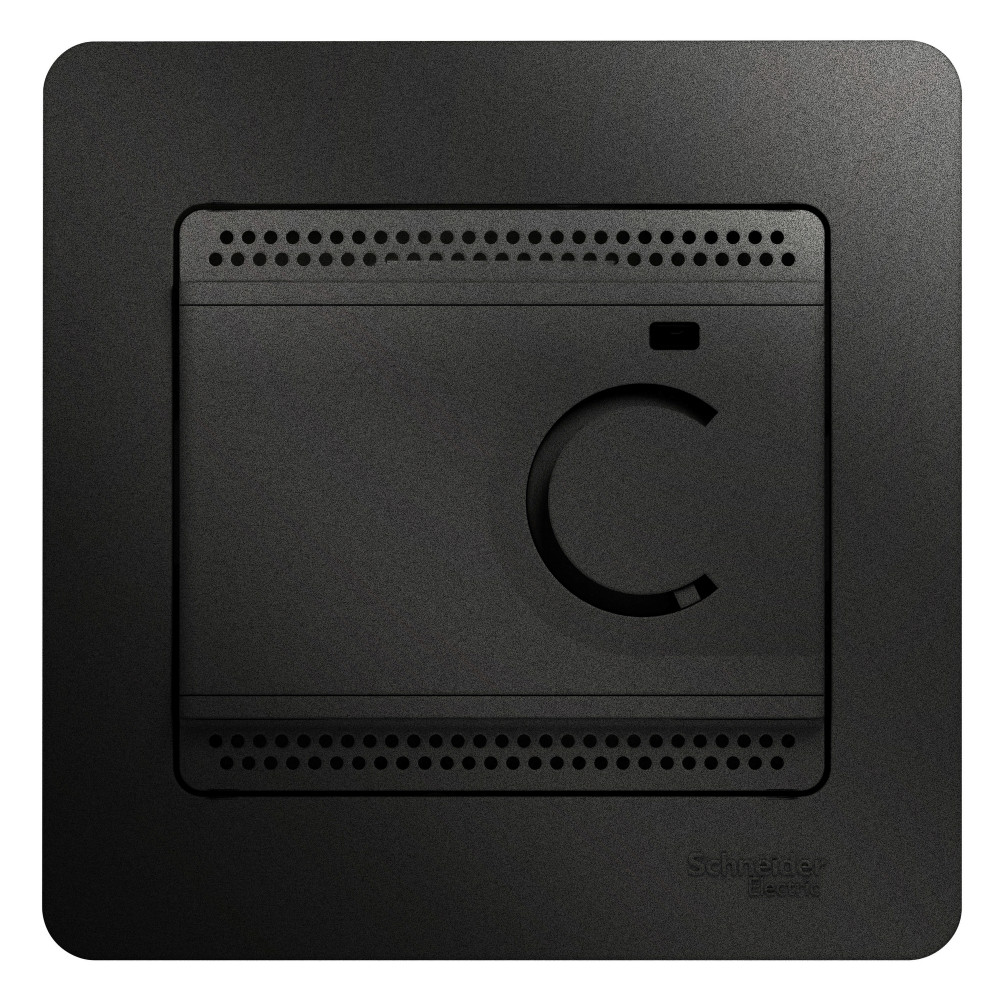 GLOSSA Термостат электронный теплого пола с датчиком 10A антрацит в сборе