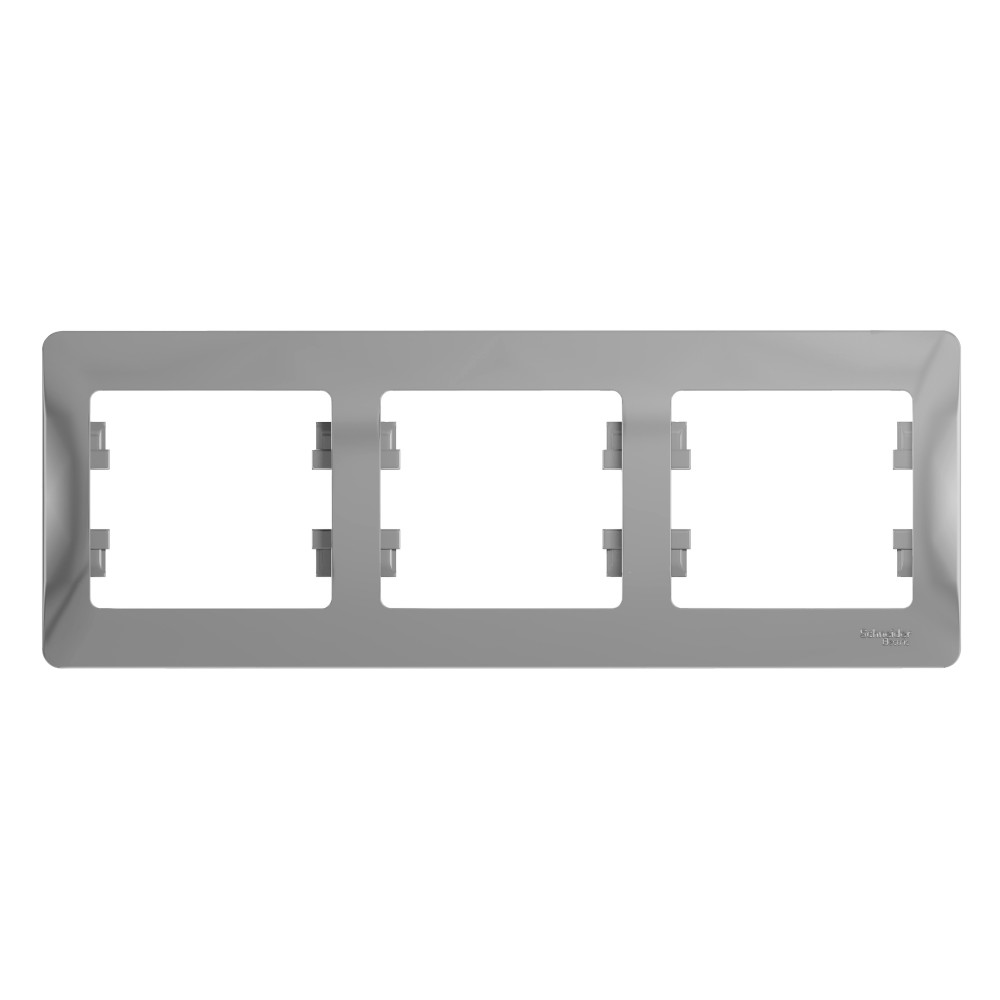 GLOSSA Рамка горизонтальная 3 поста алюминий