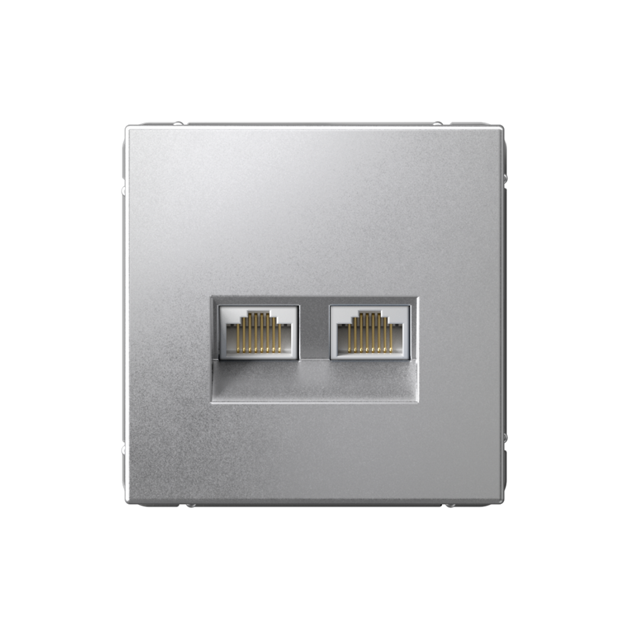 ARTGALLERY РОЗЕТКА двойная компьютерная RJ45+RJ45, кат. 5е, механизм, АЛЮМИНИЙ