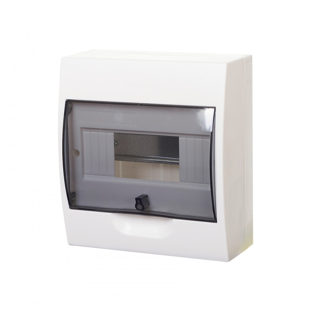 Щит распределительный навесной белый City9 (ЩРн-П-8) дверь прозрачная на 8 модулей IP40