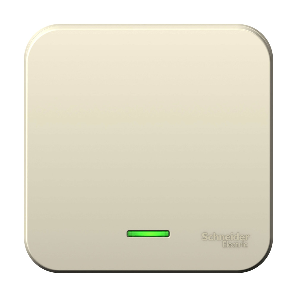 Выключатель BLANCA одноклавишный наружный (схема 1) с подсветкой и изоляционной пластиной 6а 250в молочный