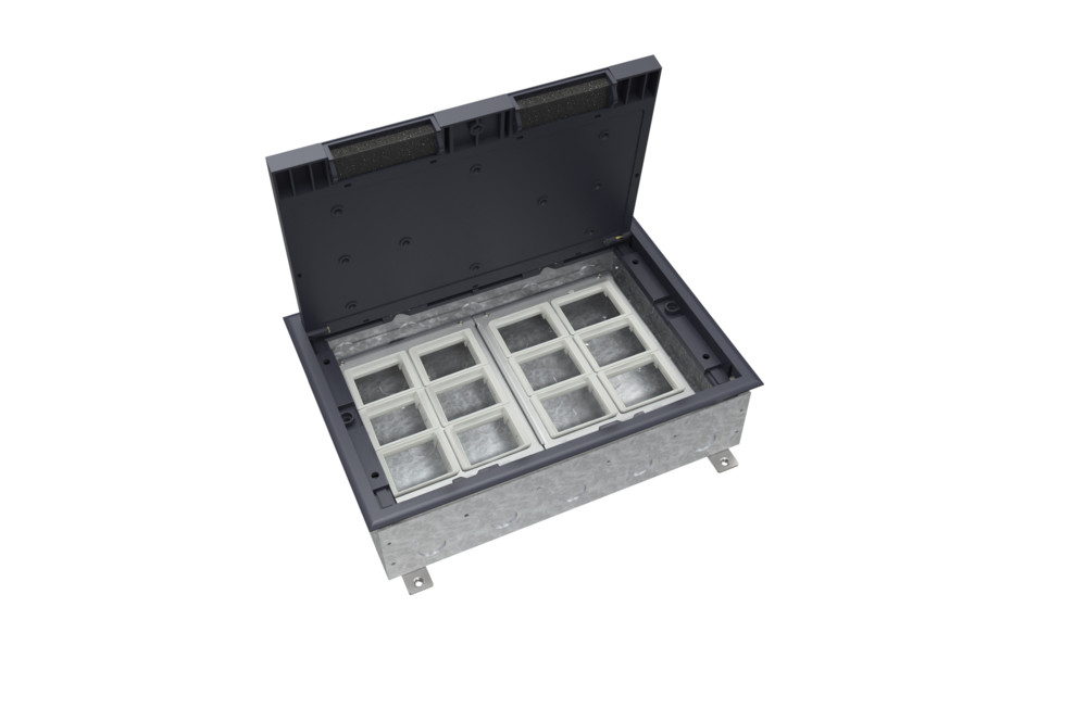 Люк MultiDeS на 24 модулей IP40 для бетонных полов с монтажной коробкой тип MDK10