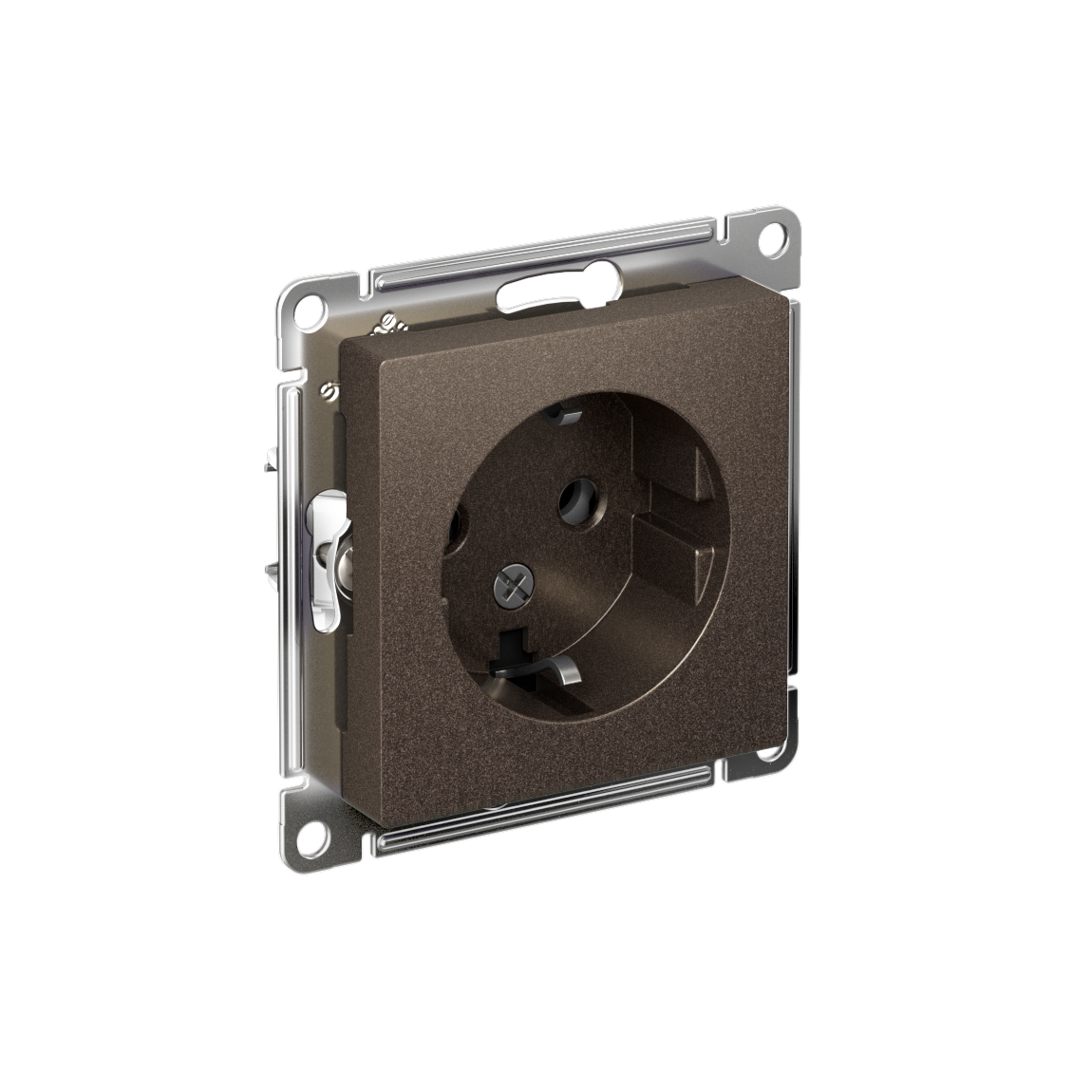 Розетка ATLASDESIGN с заземлением 16А механизм мокко