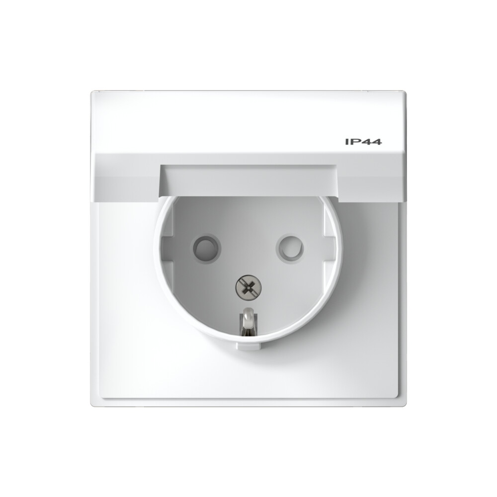 ARTGALLERY розетка с заземл. со шт. с крышк, 16А, IP44, механизм, белый