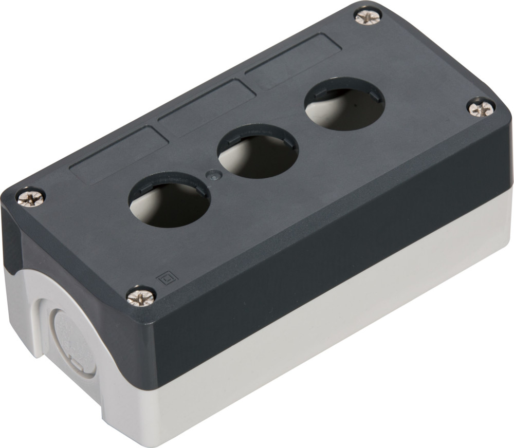 Пост кнопочный , 3 отверстия, серый