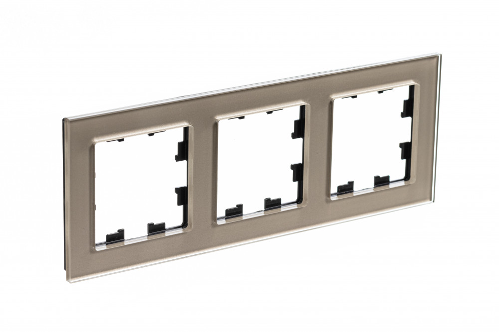 Рамка трехпостовая ATLASDESIGN NATURE, ОРГАНИЧЕСКОЕ СТЕКЛО ШАМПАНЬ