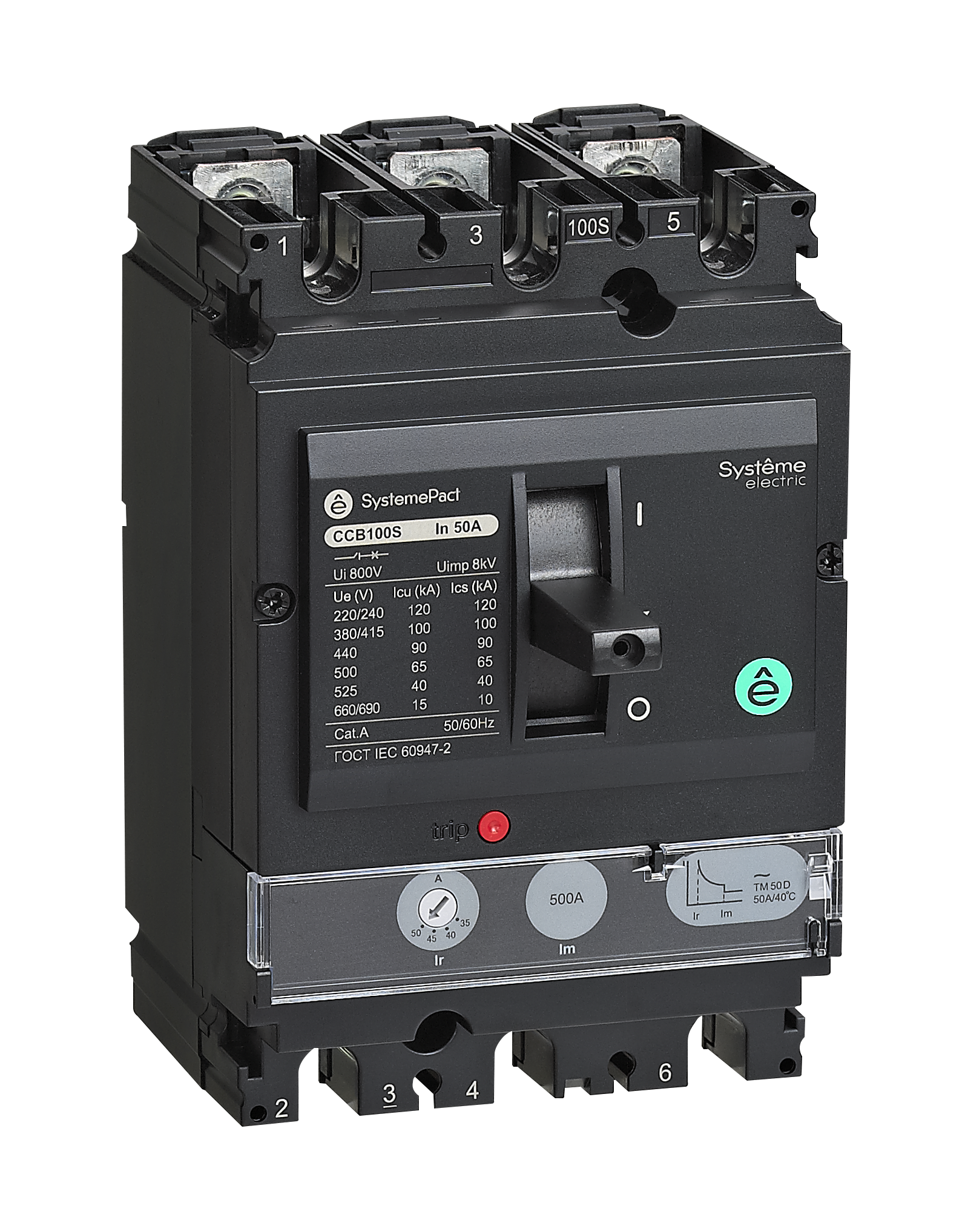 Выключатель автоматический литой корпус SYSTEMEPACT CCB100 150KA 3P3D TMD50 рычаг