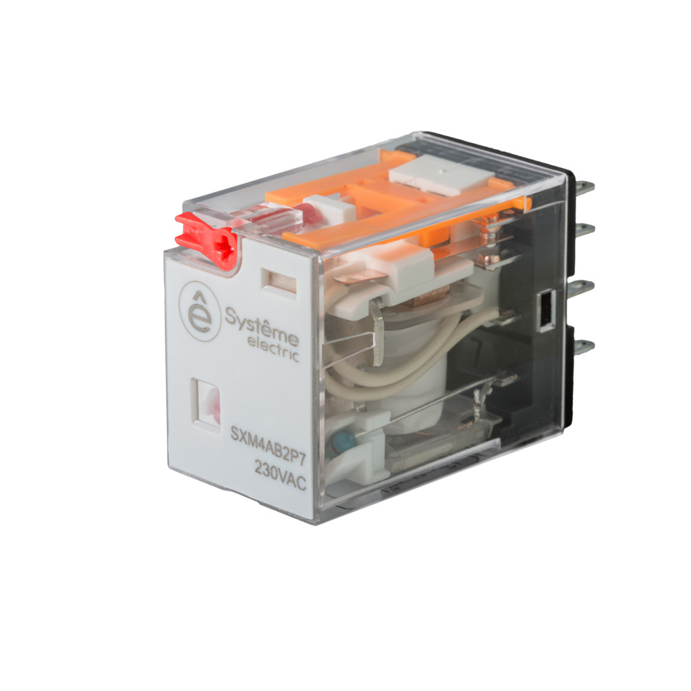 Реле 6 A 4CO 230 VAC тест кнопка LED