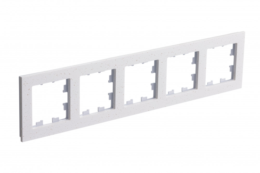 ATLASDESIGN NATURE рамка пятипостовая, МРАМОР КРЕМ РОЯЛ