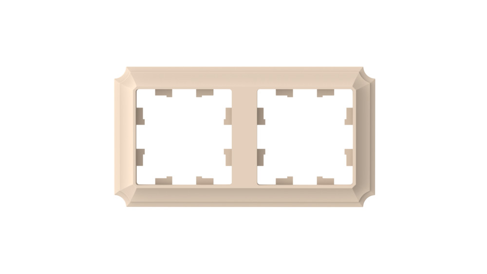 ATLASDESIGN ANTIQUE 2-постовая рамка, универсальная, ПЕСОЧНЫЙ