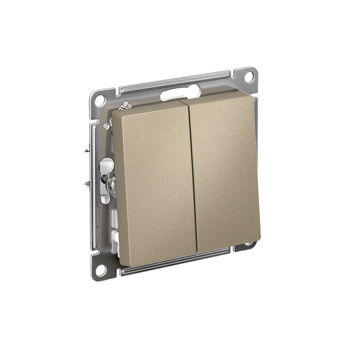 Выключатель двухклавишный ATLASDESIGN схема 5 10АХ механизм шампань