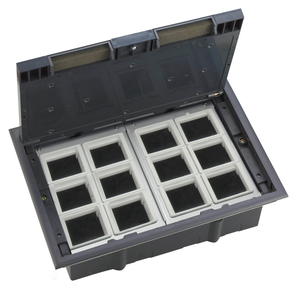 Люк MultiDeS на 24 модулей IP40 для фальшпола с монтажной коробкой тип MDK10