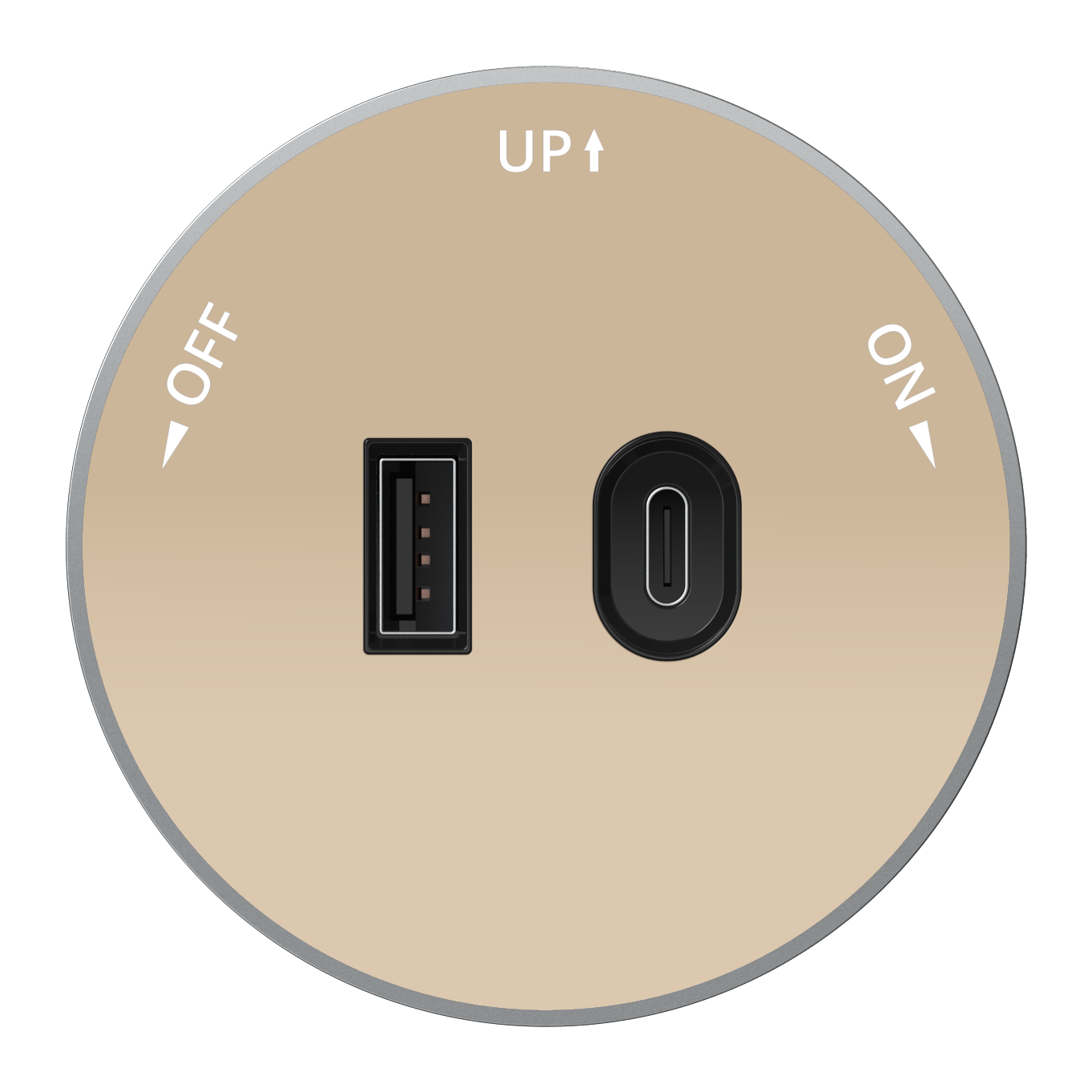 MultiTrack Розетка 2хUSB (тип А+С) 18Вт, 5В/3А Песочный