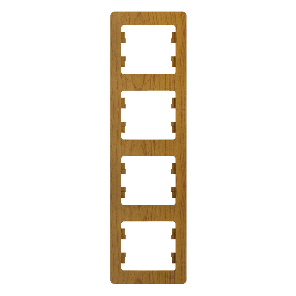 GLOSSA Рамка 4 поста вертикальная дуб