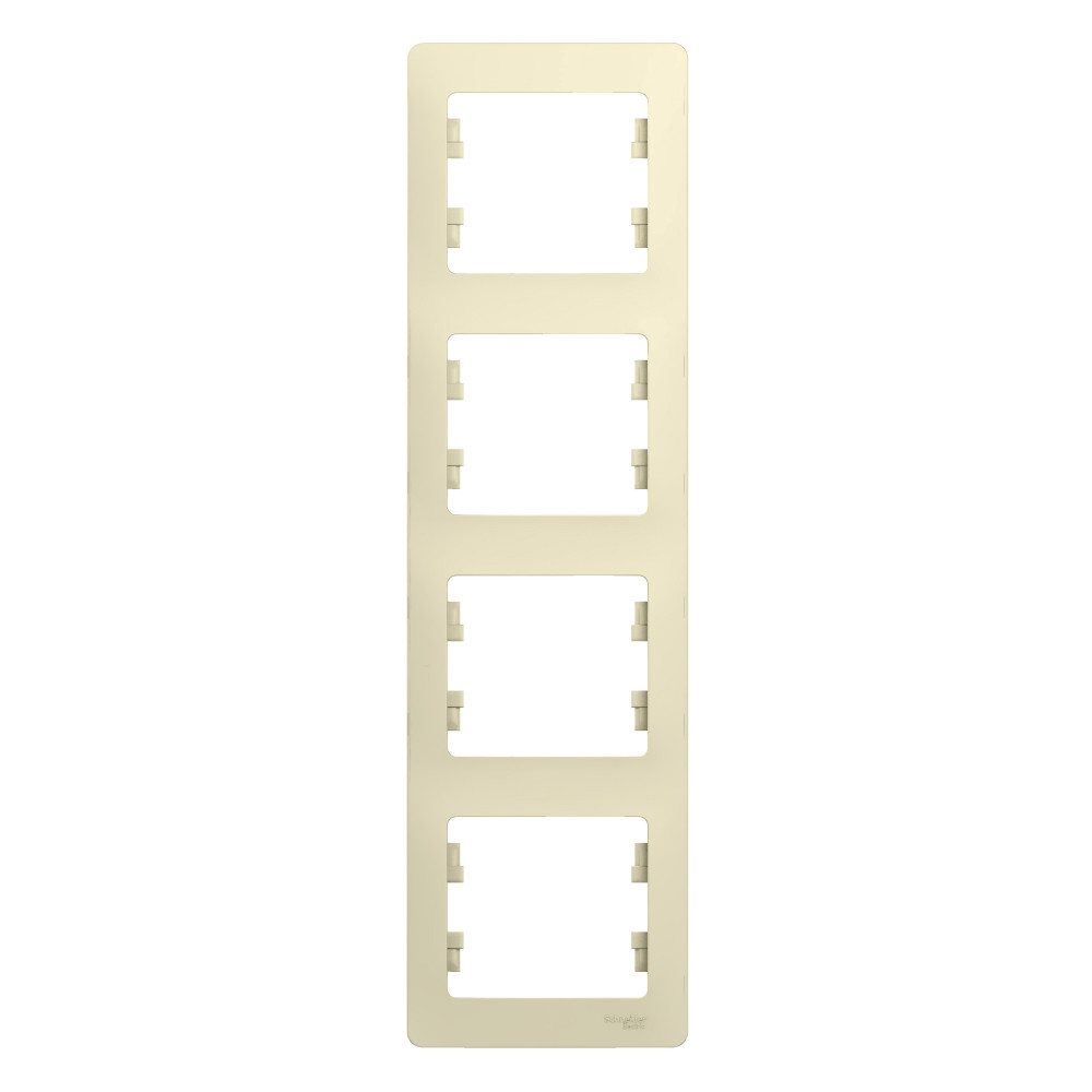 GLOSSA Рамка 4 поста вертикальная бежевая