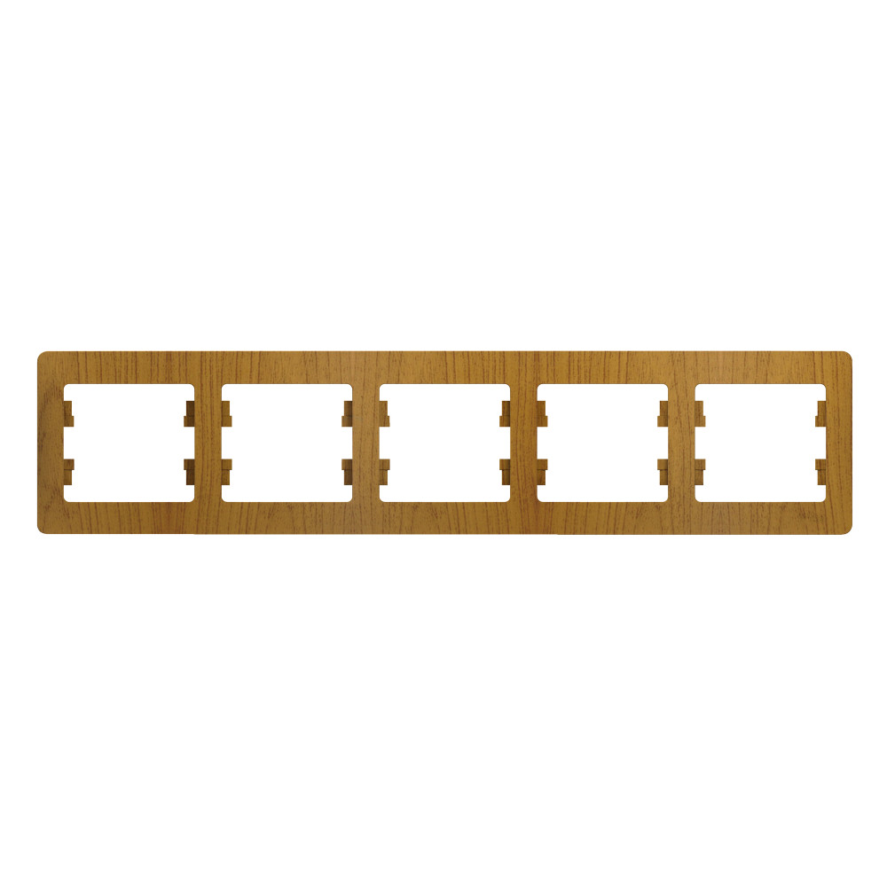 GLOSSA Рамка 5 постов горизонтальная дуб