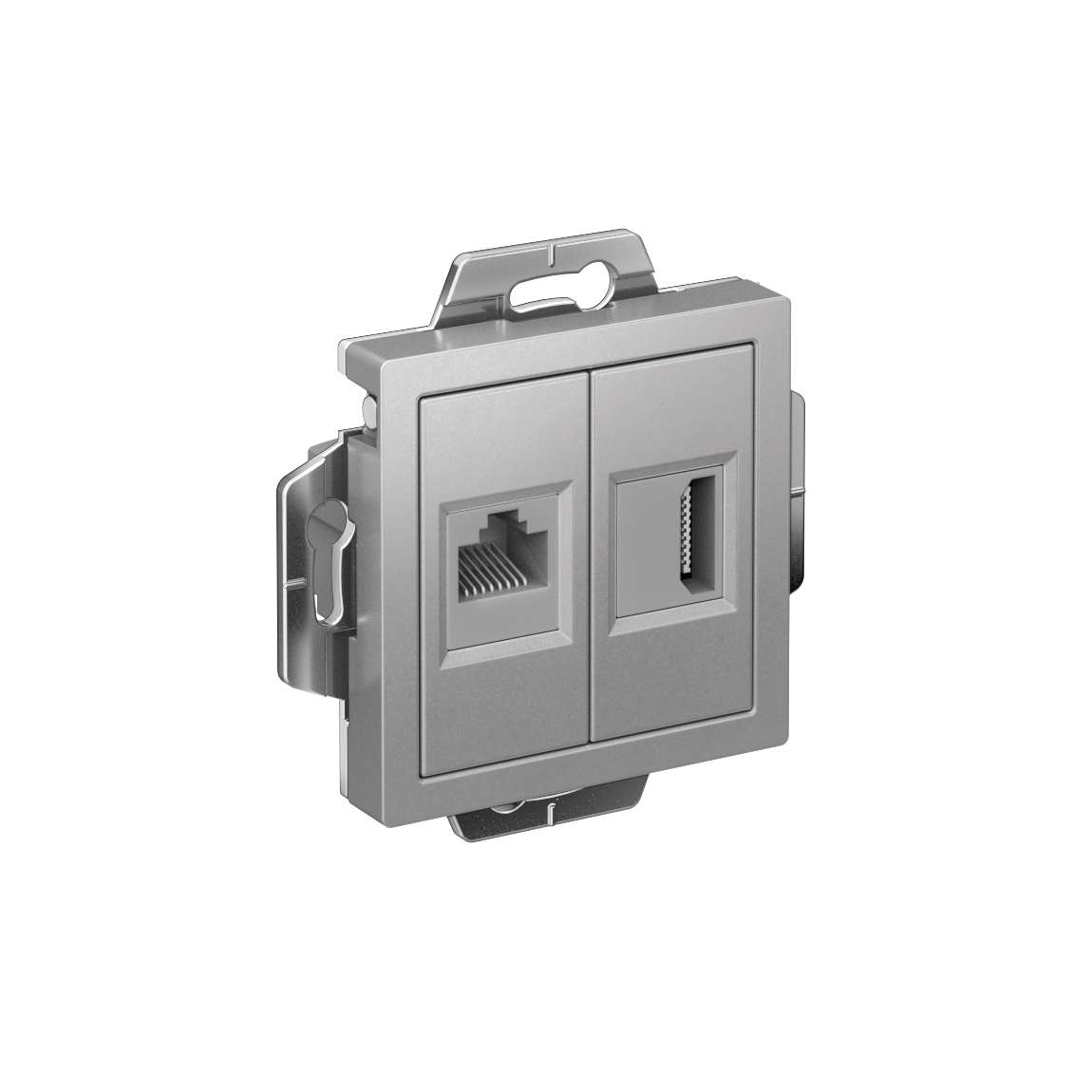 ATLASDESIGN РОЗЕТКА двойная HDMI+RJ45, кат.5Е, механизм, АЛЮМИНИЙ