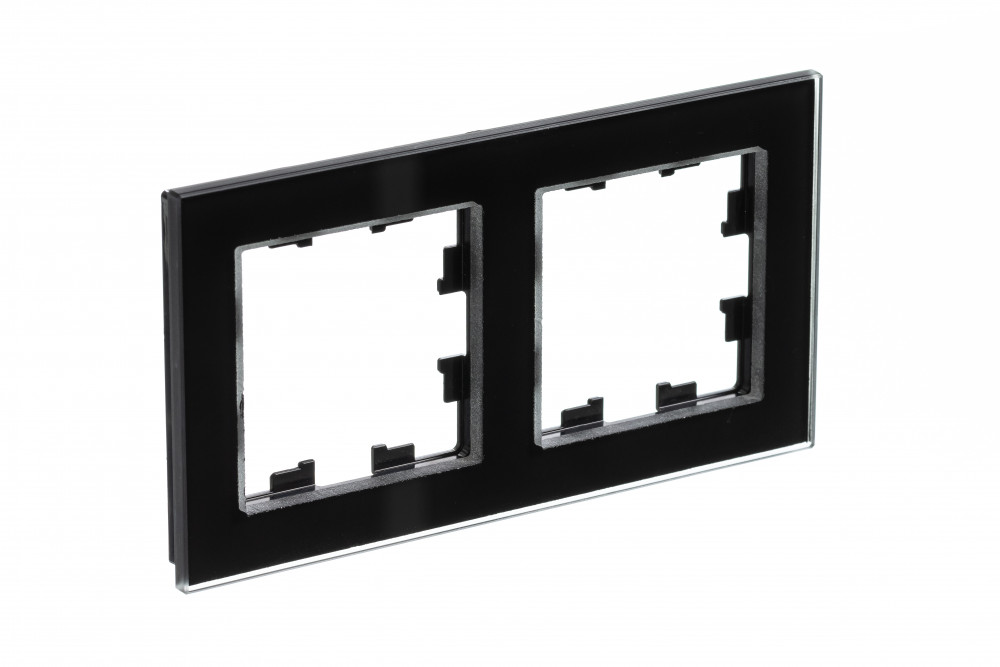 Рамка двухпостовая ATLASDESIGN NATURE, ОРГАНИЧЕСКОЕ СТЕКЛО ЧЕРНЫЙ