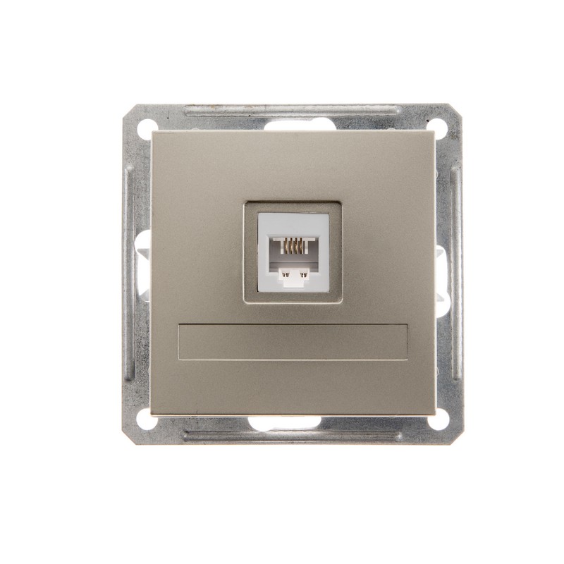 W59 Розетка телефонная скрытая в рамку шампань