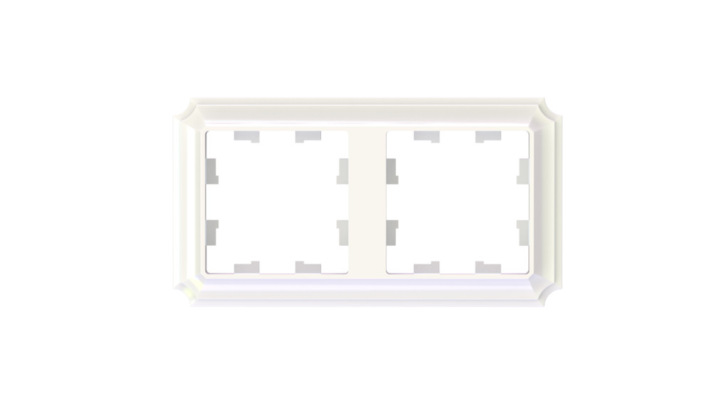 ATLASDESIGN ANTIQUE 2-постовая рамка, универсальная, ЖЕМЧУГ