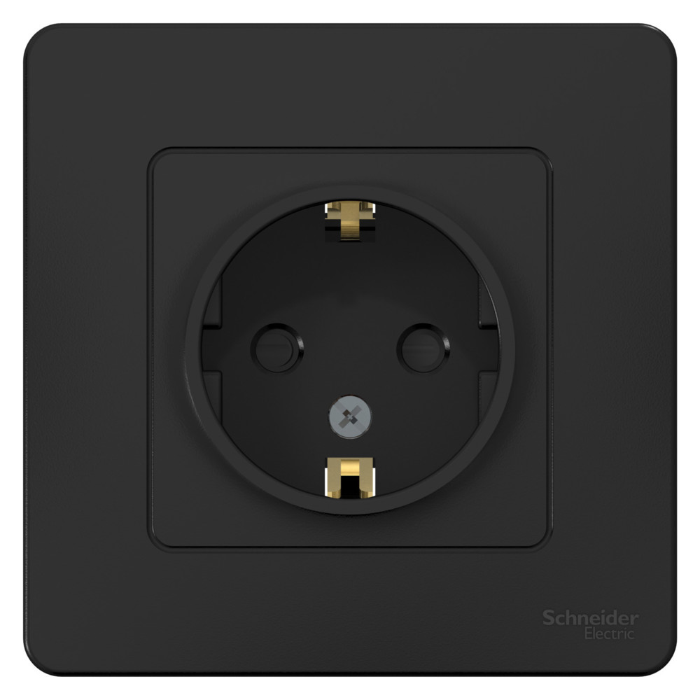 BLANCA скрытой установки розетка с заземлением со шторками, 16А, 250В, антрацит