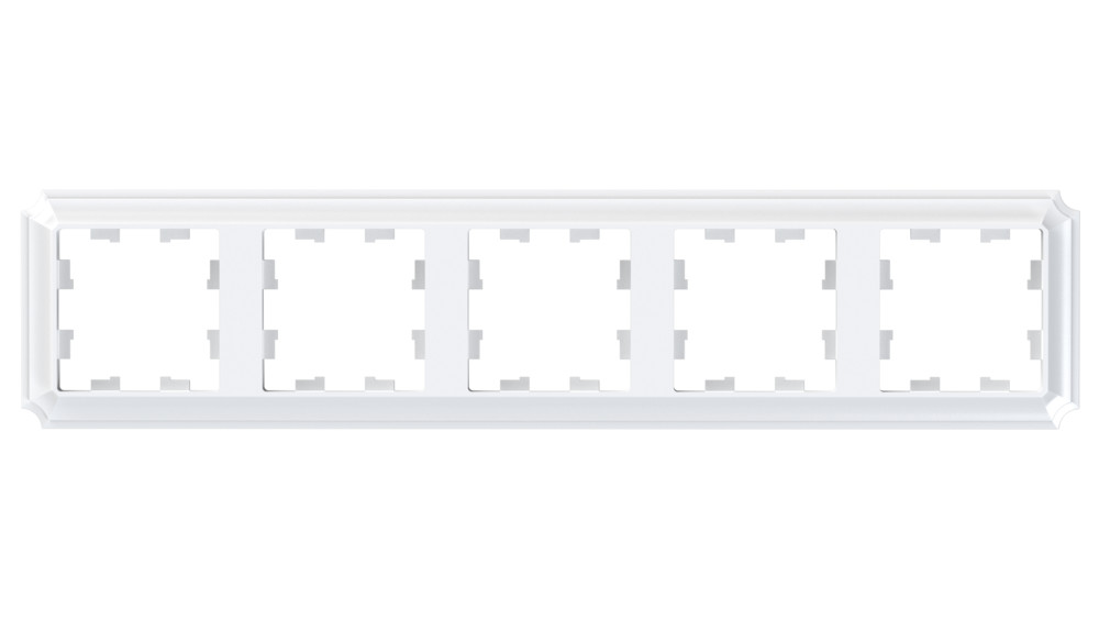 ATLASDESIGN ANTIQUE 5-постовая рамка, универсальная, БЕЛЫЙ