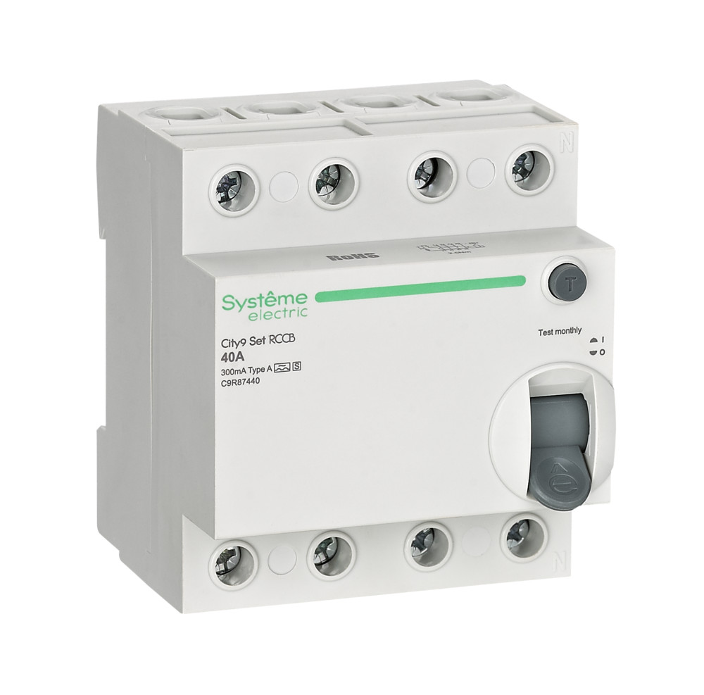 Выключатель дифференциального тока селективный (ВДТ/УЗО) 40А 4P 300мА A-S 400В City9 Set