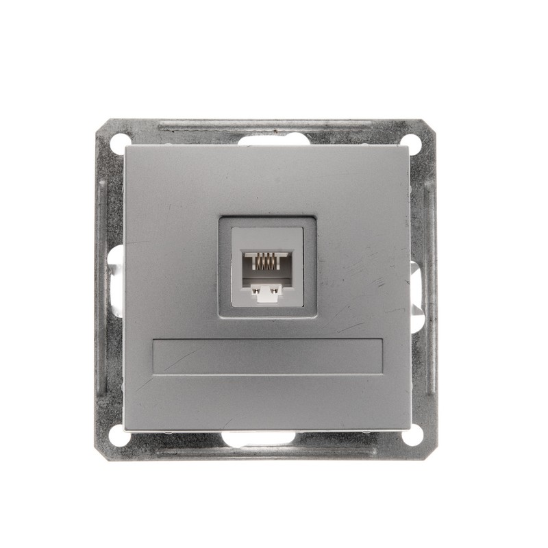 W59 Розетка телеф. скр в/рамку мат хром