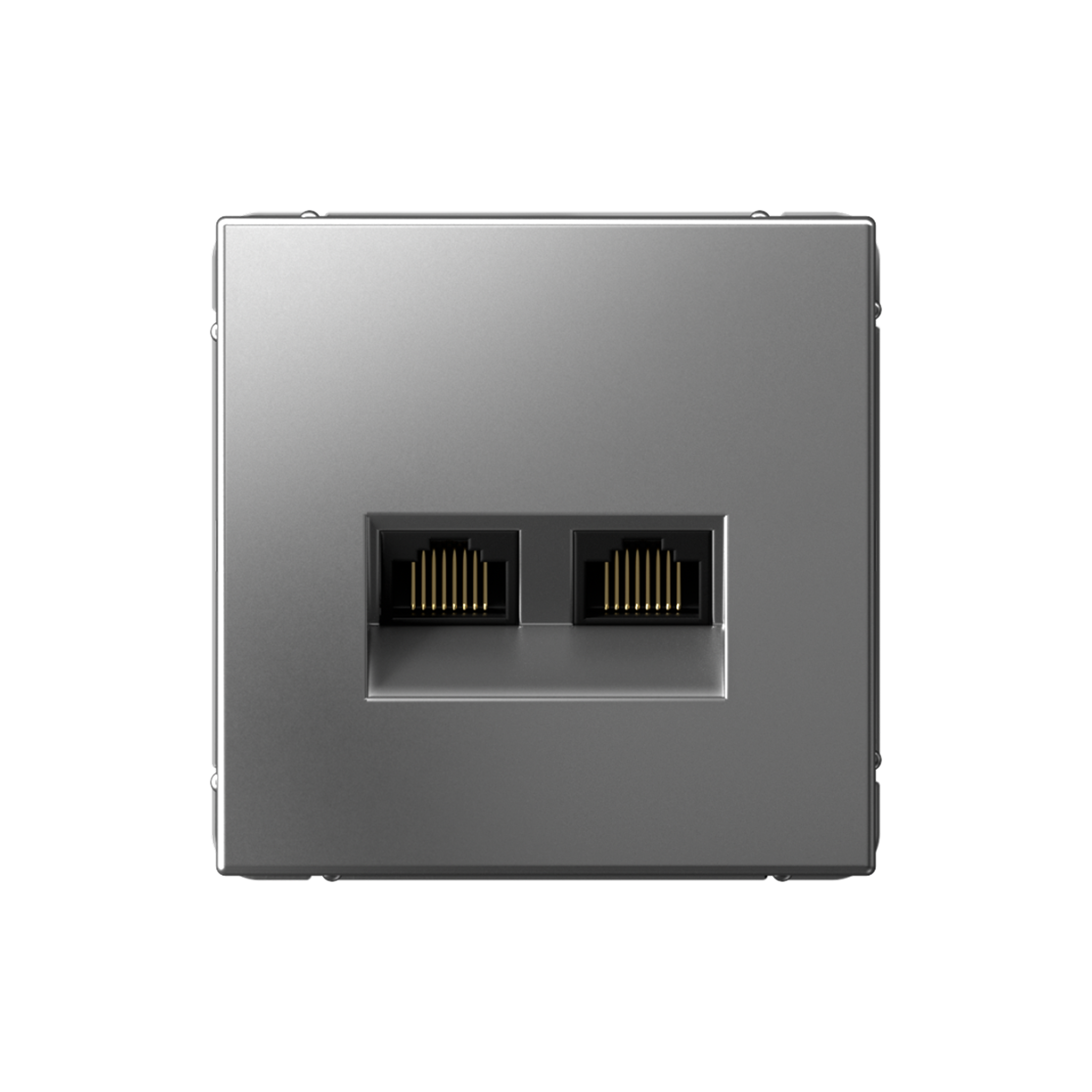 ARTGALLERY РОЗЕТКА двойная компьютерная RJ45+RJ45, кат. 5е, механизм, СТАЛЬ