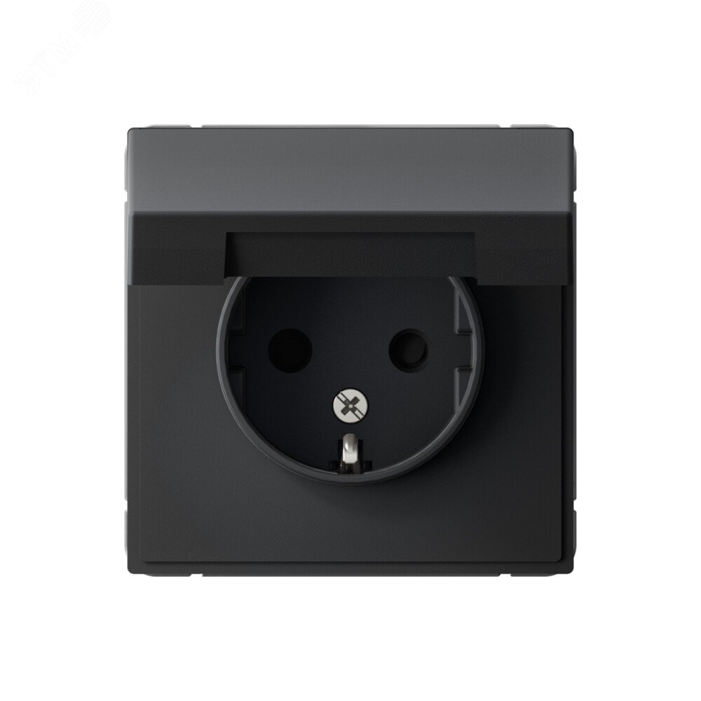 Изображение товара ARTGALLERY розетка с заземлением и шторками 16А IP20 цвет карбон