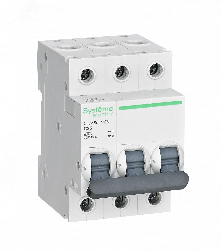 Изображение товара Автоматический трехполюсный выключатель 25А 4.5kA City9 Set Systeme Electric