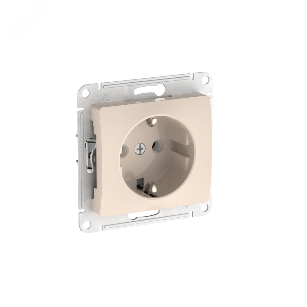 Изображение товара ГЛОССА розетка с заземлением 16А бежевый быстро-зажимная IP20