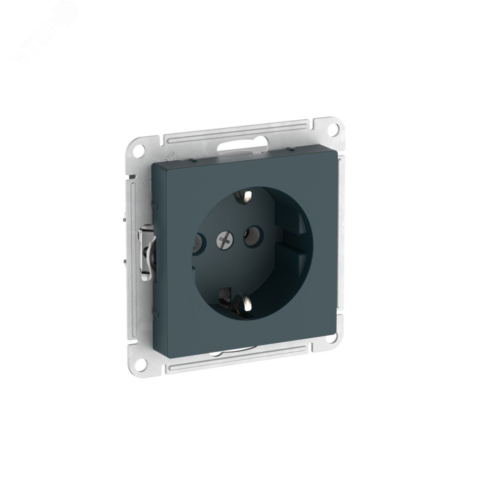 Изображение товара Розетка с заземлением AtlasDesign 16А быстрозажимные клеммы изумруд