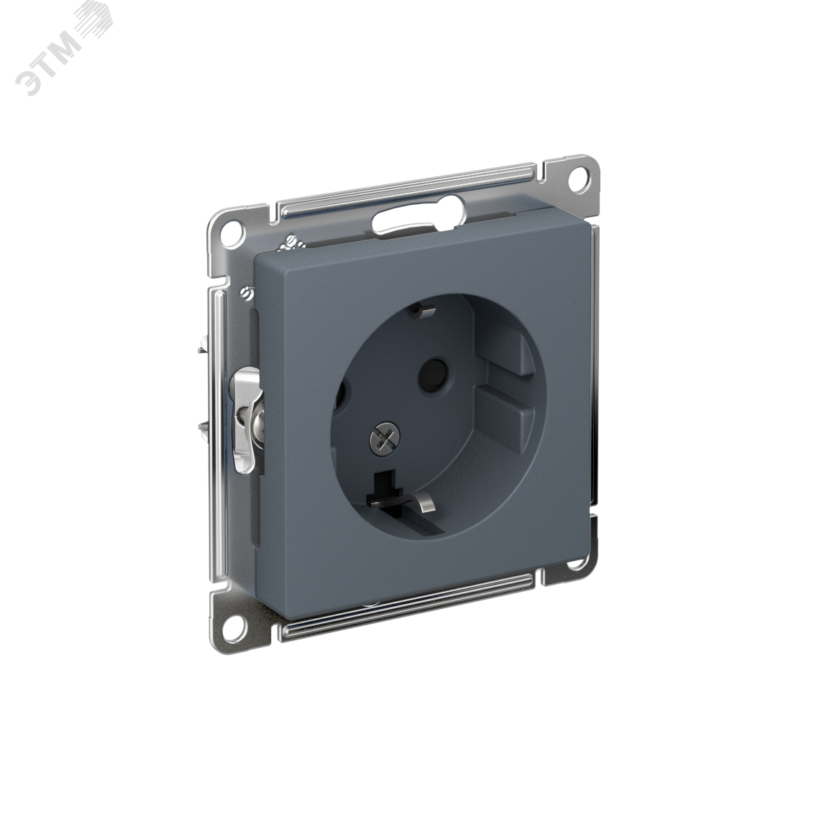 Изображение товара Розетка ATLASDESIGN с заземлением и шторками 16А механизм грифель