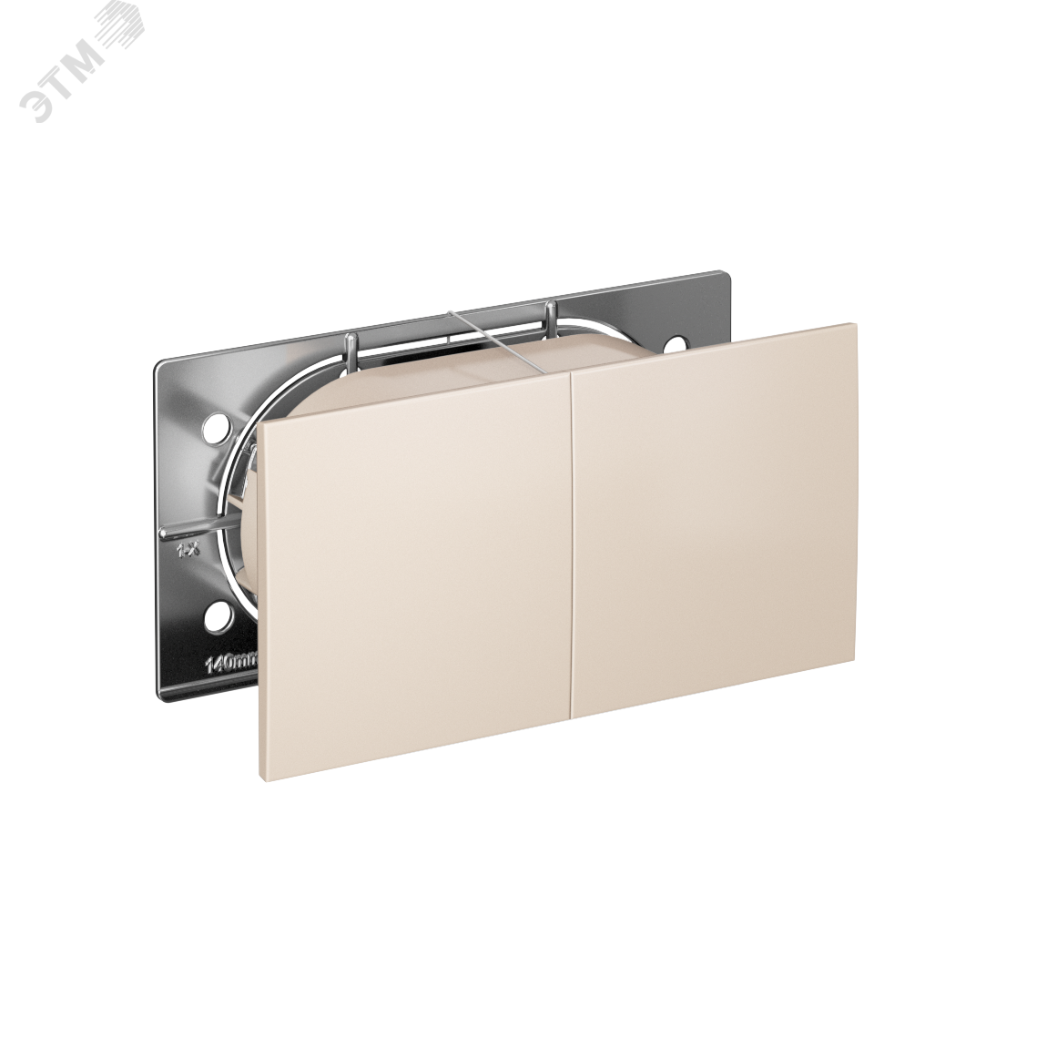 Изображение товара Розетка двойная со шторками и заземлением ATLASDESIGN 16А бежевый