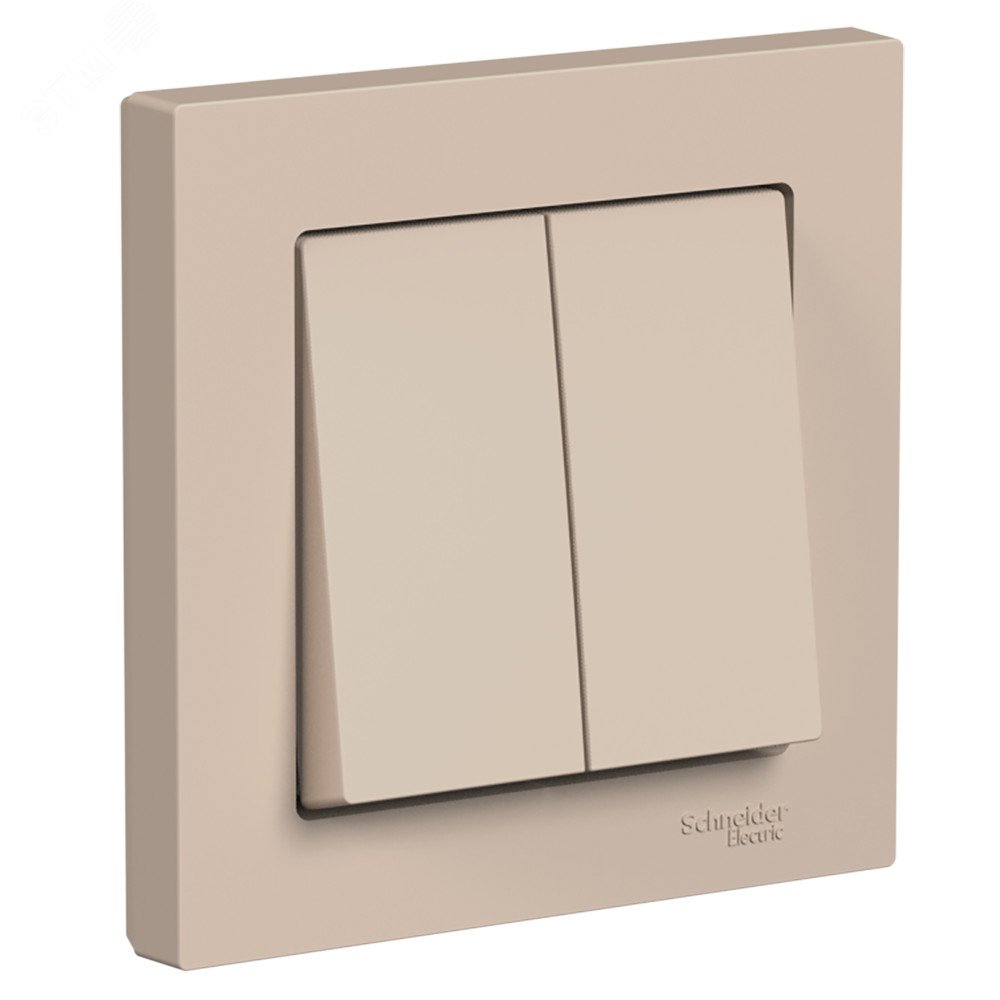 Изображение товара Двухклавишный выключатель AtlasDesign 250 В 10 А песочный Systeme Electric