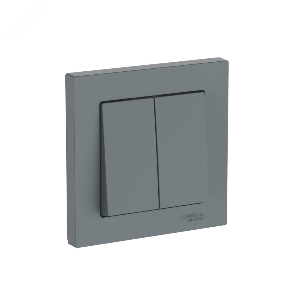 Изображение товара ATLASDESIGN 2-клавишный выключатель с быстрозажимными клеммами 250В 10А серый