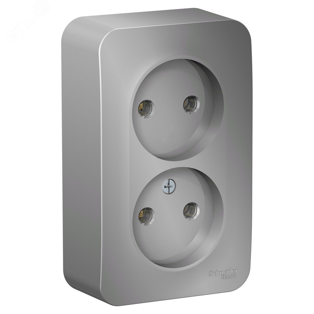 Изображение товара Бландарка наружная двойная Blanca 16А 250В без заземления и шторок алюминий