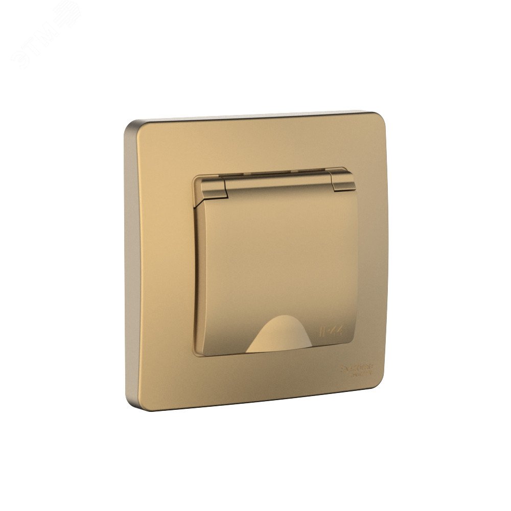 Изображение товара Розетка системы Electric Blanca IP44 с заземлением и крышкой для влажных помещений Титан 16А 250В