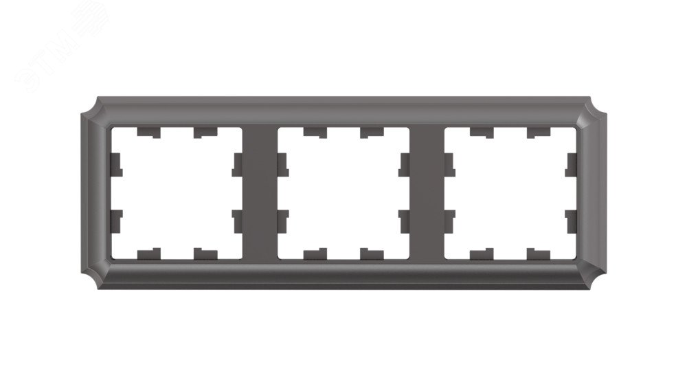 Изображение товара Рамка ATLASDESIGN ANTIQUE 3-постовая коричневая матовая из пластика, защелка