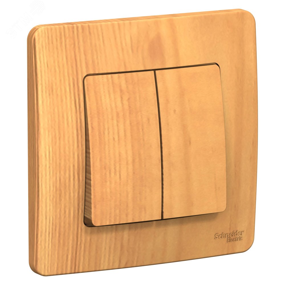 Изображение товара BLANCA скрытой установки двухклавишный переключатель (cх.6+6), 10A, 250B, ясень (шт)