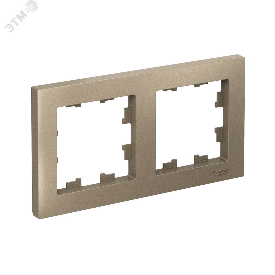 Изображение товара Рамка двухпостовая ATLASDESIGN универсальная шампань 2 поста IP20