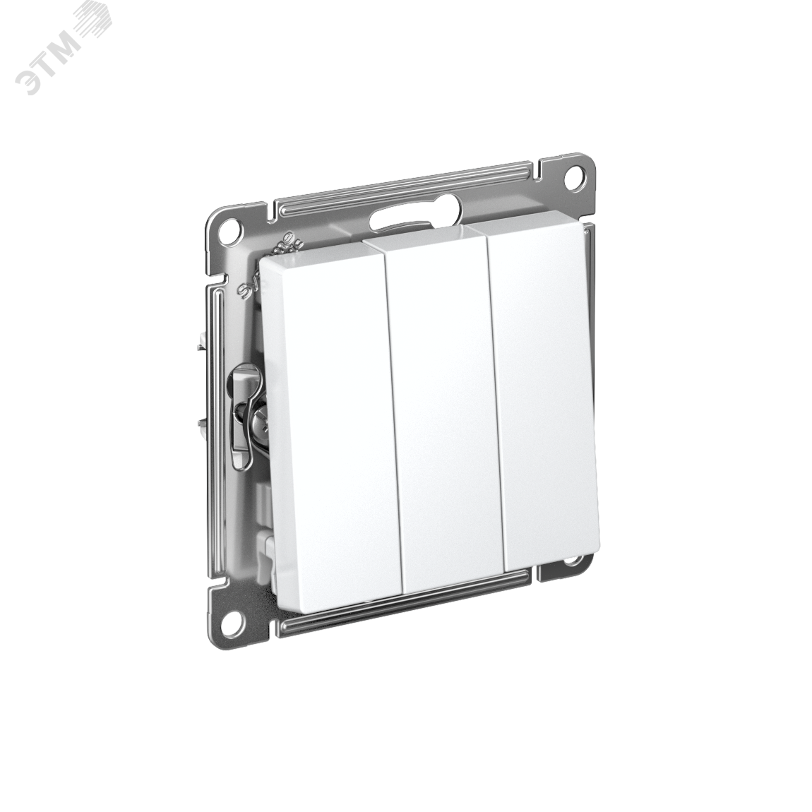 Изображение товара Трехклавишный выключатель ATLASDESIGN 10А белый с антибактериальным покрытием