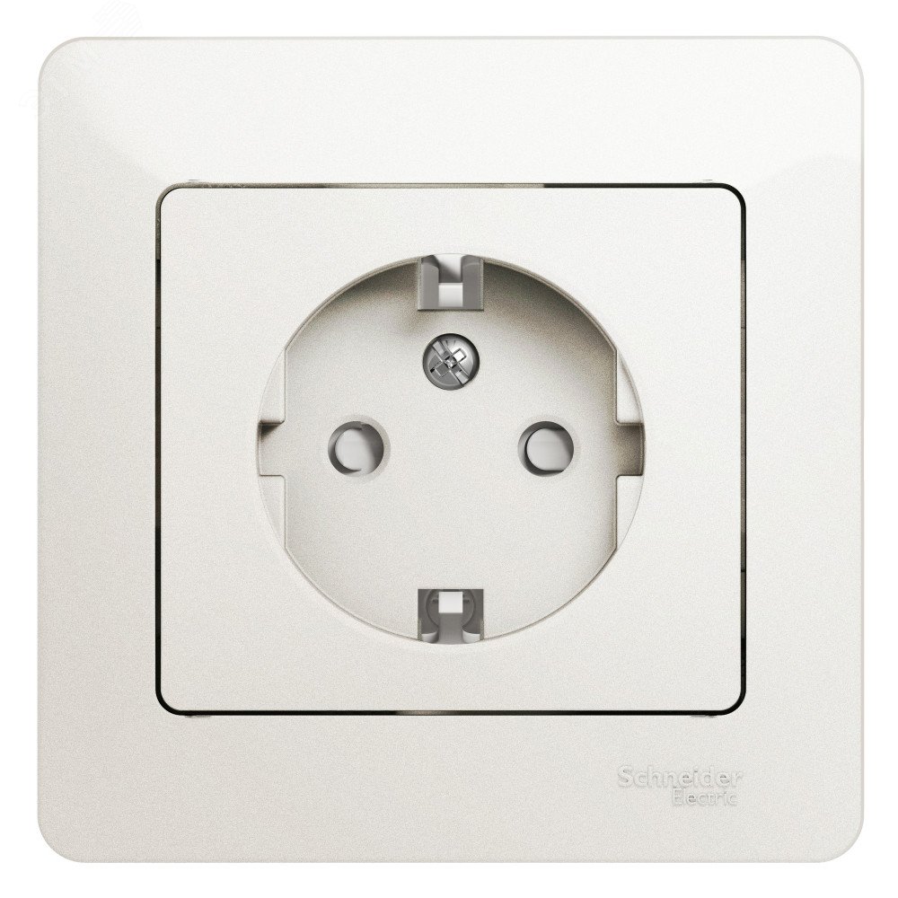 Изображение товара GLOSSA Розетка с заземлением со шторками, перламутр